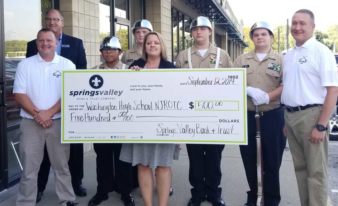 Springs Valley donates to NJROTC